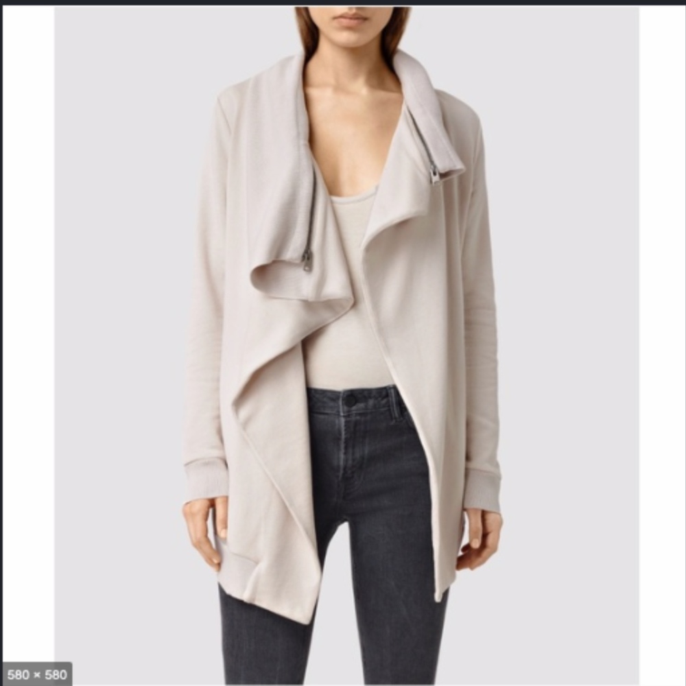 ALL SAINTS Dahlia Sweat Cardigan Nude